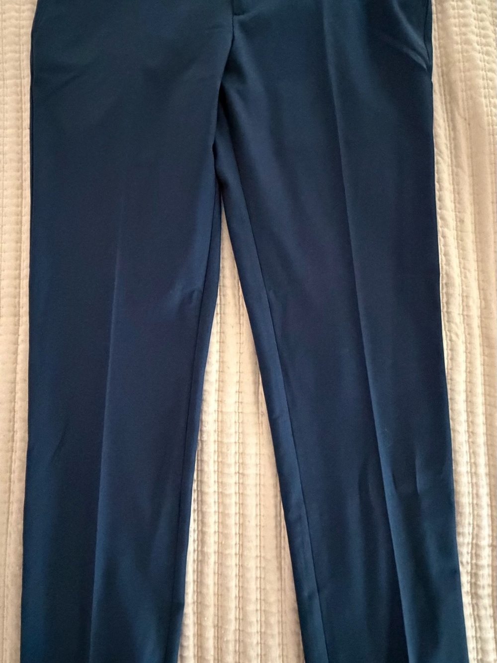 • Savane Mens Performance Dress Pants 34x32 Slim Fit Navy Blue Stretch NWT